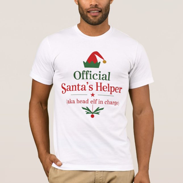Camiseta Elf. jefe auxiliar oficial de Santa (Anverso)