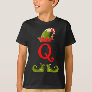 Camiseta Elf Monograma Q inicial Corte Matanza Familia Cris