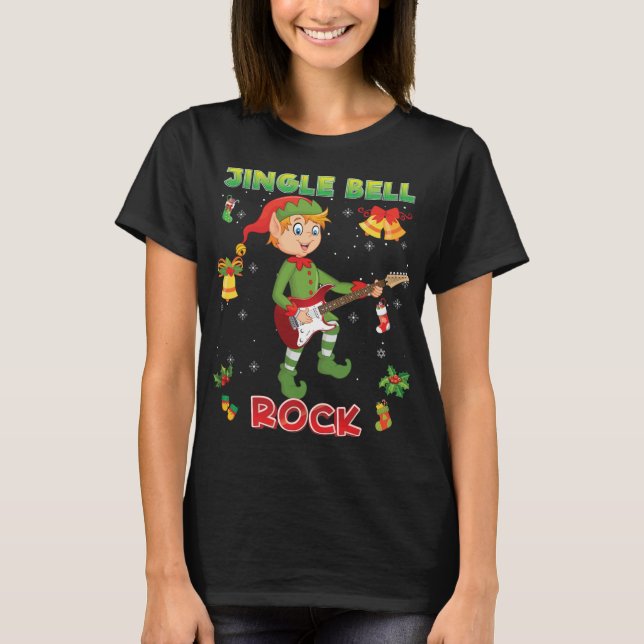 Camiseta Elf, Navidad de Jingle Bell Rock, juega en Gui (Anverso)