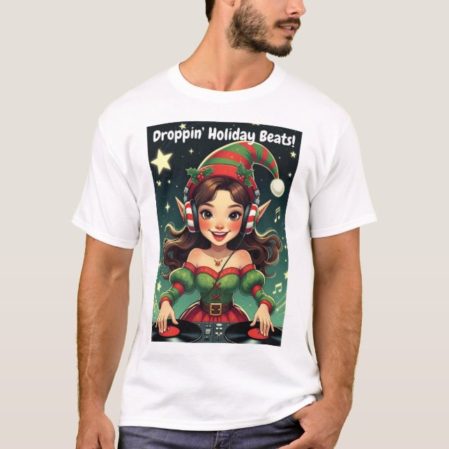 Camiseta Elf on the Decks – Droppin’ Holiday Beats (Anverso)