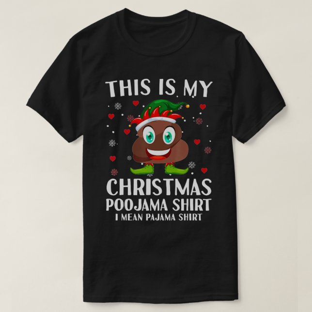 Camiseta Elf Poop Emoticon Pajama Este Es Mi Navidad Pooj (Diseño del anverso)