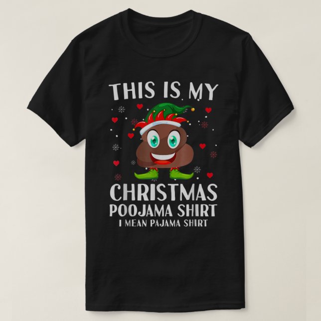 Camiseta Elf Poop Pajama Este Es Mi Navidad Poojama (Diseño del anverso)