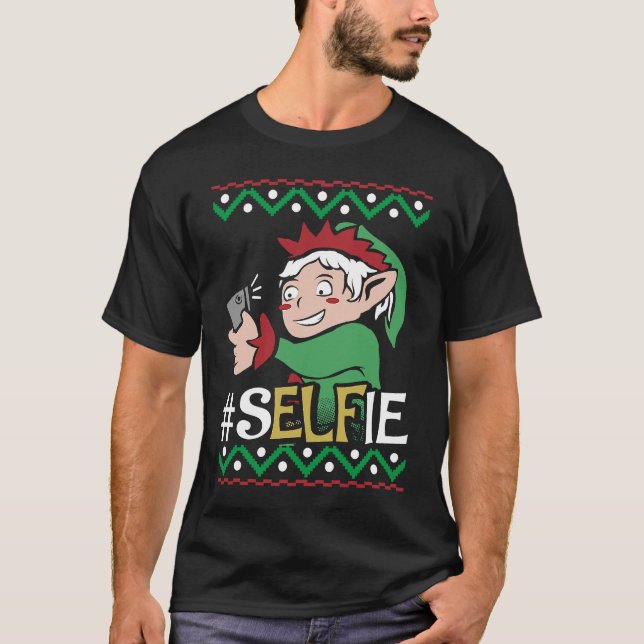 Camiseta Elf Selfie Mobile Phone Teenager Christmas Kids Fu (Anverso)