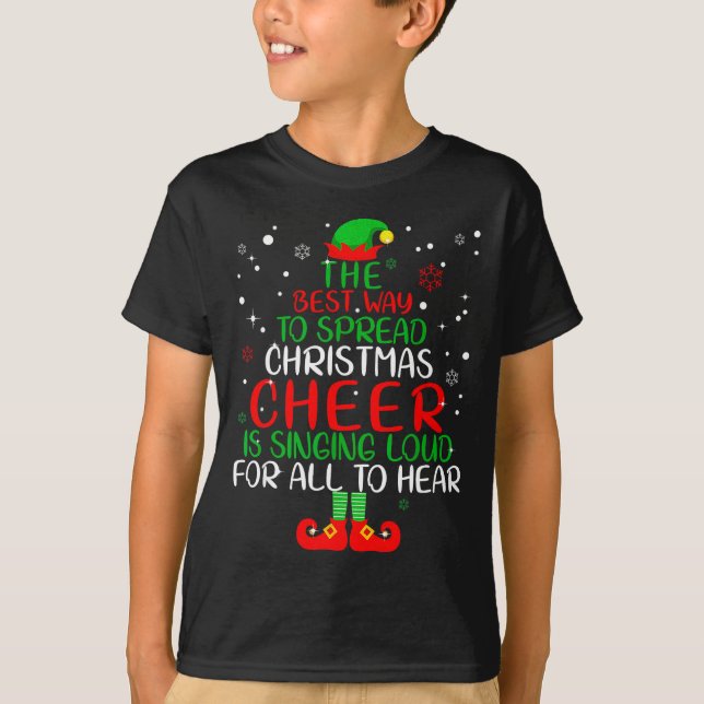 Camiseta Elf Shirt The Way To Spread Christmas Cheer Boys M (Anverso)