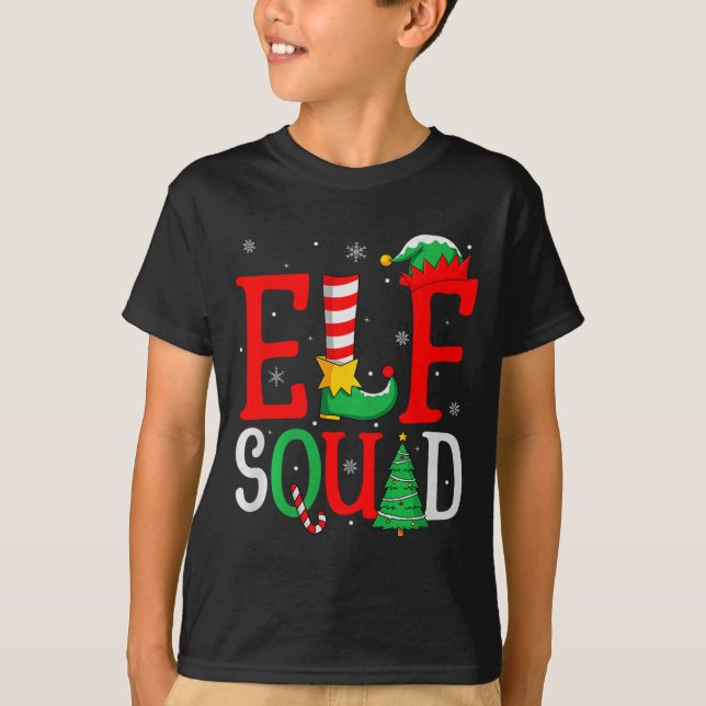 Camiseta Elf Squad Christmas Matching Family Group Elf Xmas (Anverso)