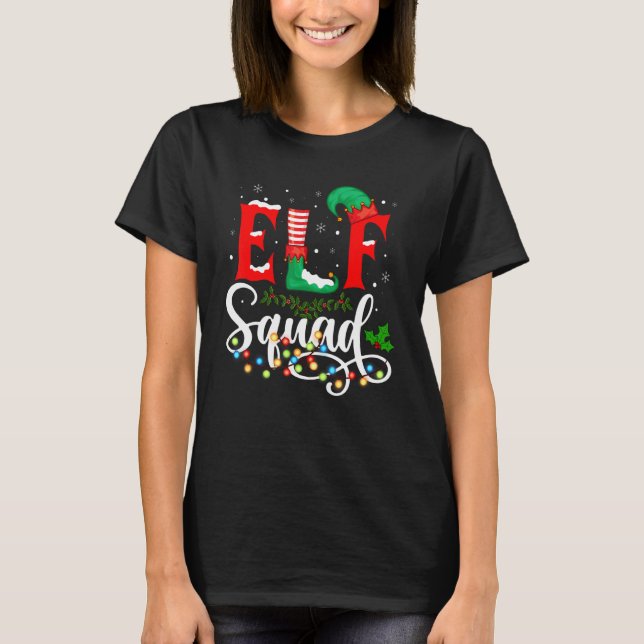 Camiseta Elf Squad Christmas Matching Family Toddler Boy Gi (Anverso)
