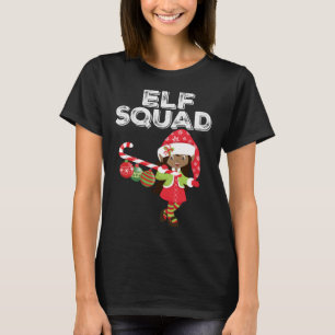 Camiseta Elf Squad Cute Girl African American Fun Matching