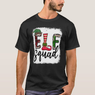 Camiseta Elf Squad Elf Feet Merry Christmas Leopard Plaid B