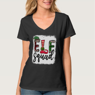 Camiseta Elf Squad Elf Feet Merry Christmas Leopard Plaid B