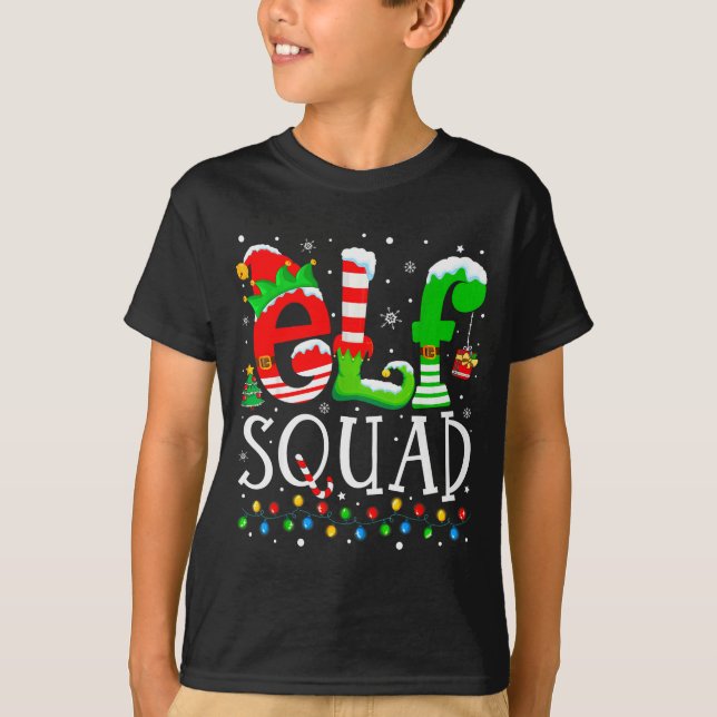 Camiseta Elf Squad Funny Elf Family Christmas Matching Paja (Anverso)