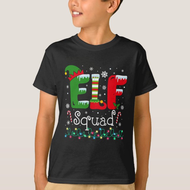 Camiseta Elf Squad Funny Elf Navidades de familia coinciden (Anverso)