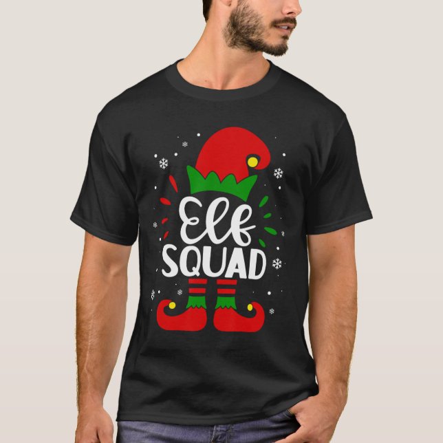 Camiseta Elf Squad Funny Elf Navidades de familia coinciden (Anverso)