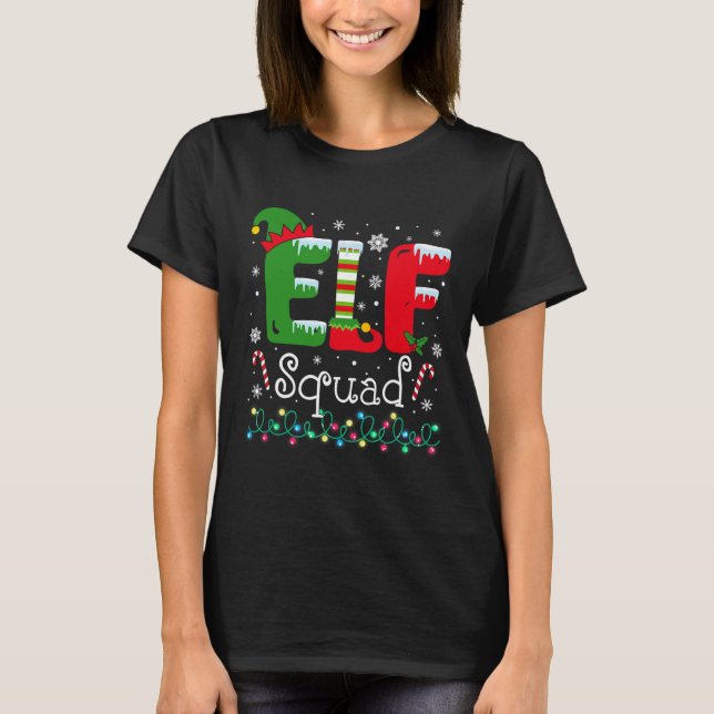 Camiseta Elf Squad Funny Elf Navidades de familia coinciden (Anverso)