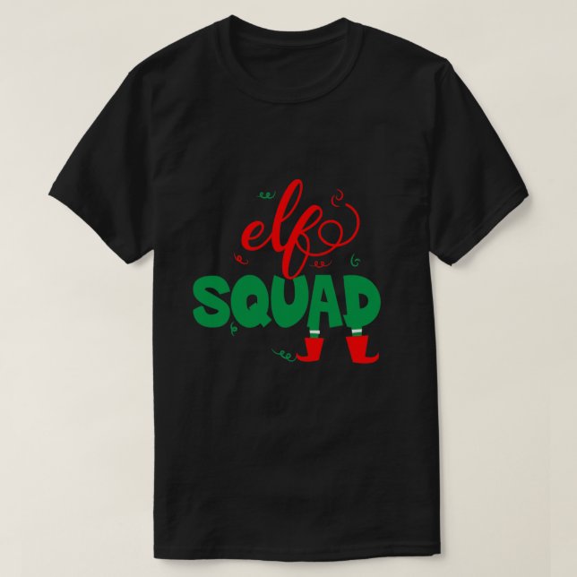 Camiseta Elf Squad, Navidades divertidos Elves coincidiendo (Diseño del anverso)
