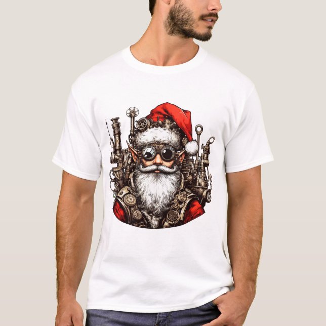 Camiseta Elf Steampunk de Santa - ¡Listo para la acción! (Anverso)