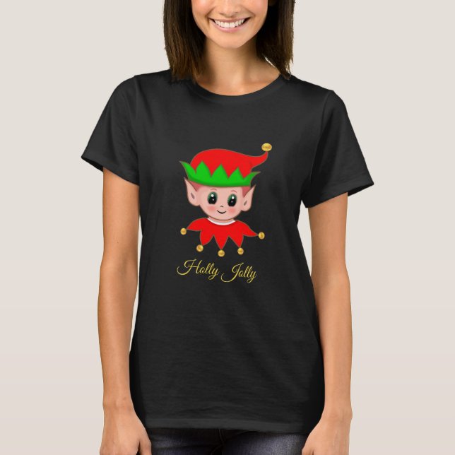 Camiseta Elf y Jingle Bells de Navidades Cute (Anverso)