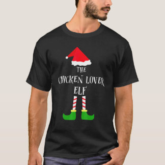Camiseta Elfo Amante de las Gallinas Pijama de Navidad Fami