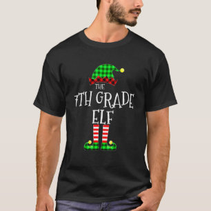 Camiseta Elfo de 7º Grado Cuadros de Búfalo Familia Combina