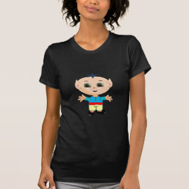 Camiseta elfo de bebé lindo vestido de azul y amarillo