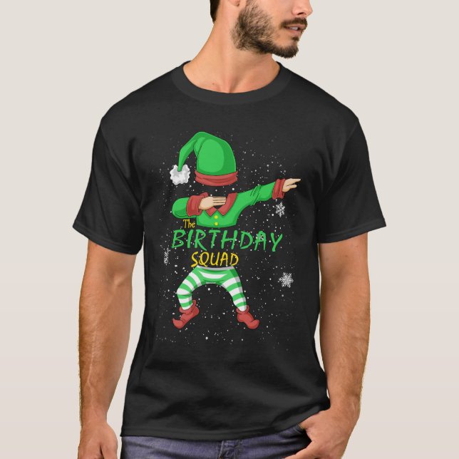 Camiseta elfo de cumpleaños de escuadrón (Anverso)