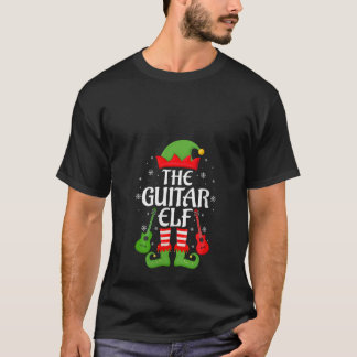 Camiseta Elfo de guitarra para mujeres Navidad Familiar Par