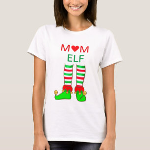 Camiseta Elfo de mamá moderna de Navidad