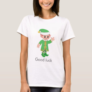Camiseta Elfo Divertido Afortunado y Caligrafía Hermosa