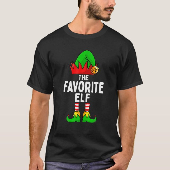 Camiseta Elfo Favorito de Navidad Familiar Combinable (Anverso)