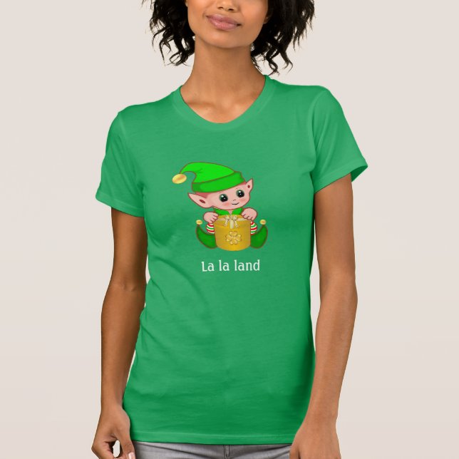 Camiseta Elfo Lindo & Texto Personalizado (Anverso)