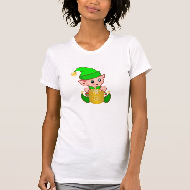 Camiseta Elfo Lindo & Texto Personalizado (Anverso)