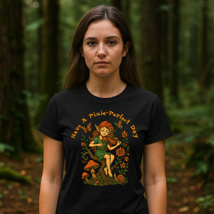 Camiseta Elfo Pixie en el arte psicodélico retro de árbol g