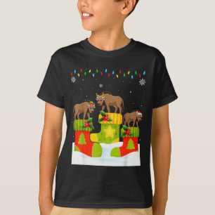 Camiseta Elfo Reno de Santa Wildebeest En Calcetines de Nav