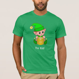Camiseta Elfo verde moderno y texto personalizado