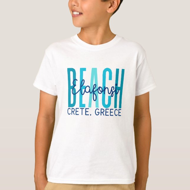 Camiseta Elfonsi Beach Crete Greece (Océano) (Anverso)