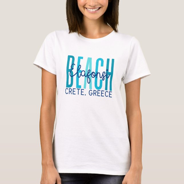 Camiseta Elfonsi Beach Crete Greece (Océano) (Anverso)