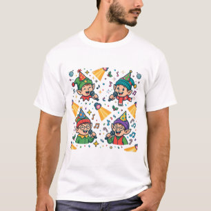 Camiseta Elfos Cantando Karaoke de Navidad Arte Divertido