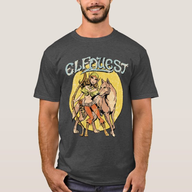 Camiseta ElfQuest Vintage Nightfall Regalo familiar deterio (Anverso)