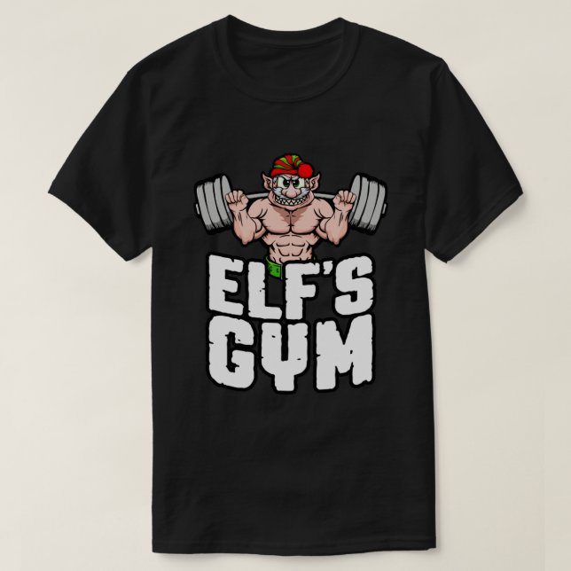 Camiseta Elfs Gym Squat Leg Day Bodybuilder Navidades Worko (Diseño del anverso)