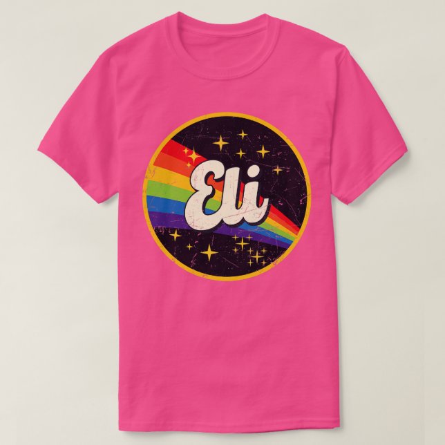 Camiseta Eli Rainbow en el espacio con estilo grunge (Diseño del anverso)