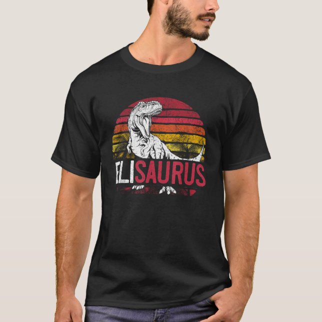Camiseta Eli Saurus Funny Personalizado Dinosaurio T Rex No (Anverso)