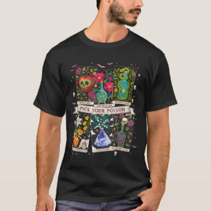 Camiseta Elige el veneno de la poción divertida de bebida d
