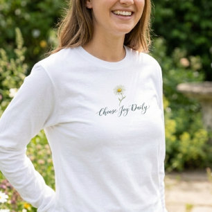 Camiseta Elige la alegría diaria White Daisy Estética