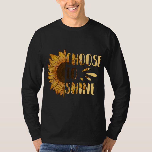 Camiseta Elija brillar flor amarilla floral de girasol (Anverso)