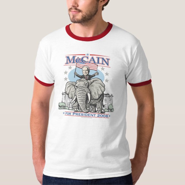 Camiseta Elija el elefante 2008 del GOP de McCain (Anverso)