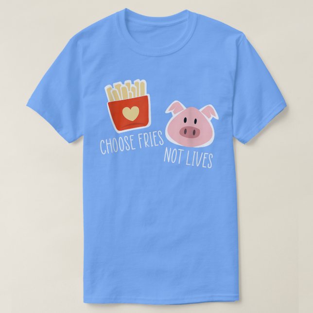 Camiseta Elija Fries No Vive Vegetario Vegetario Gracioso C (Diseño del anverso)