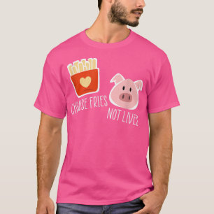 Camiseta Elija Fries No Vive Vegetario Vegetario Gracioso C