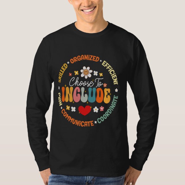 Camiseta Elija Incluir Para Autismo Mamá SPED Maestra Y Ki (Anverso)