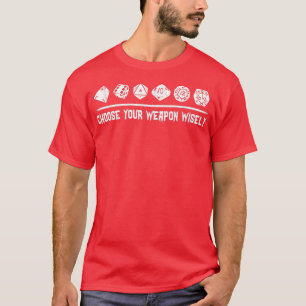 Camiseta Elija su arma astuta juego de mesa divertido