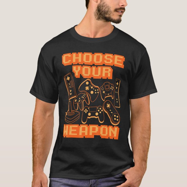 Camiseta Elija su consola de controlador de videojuegos de  (Anverso)