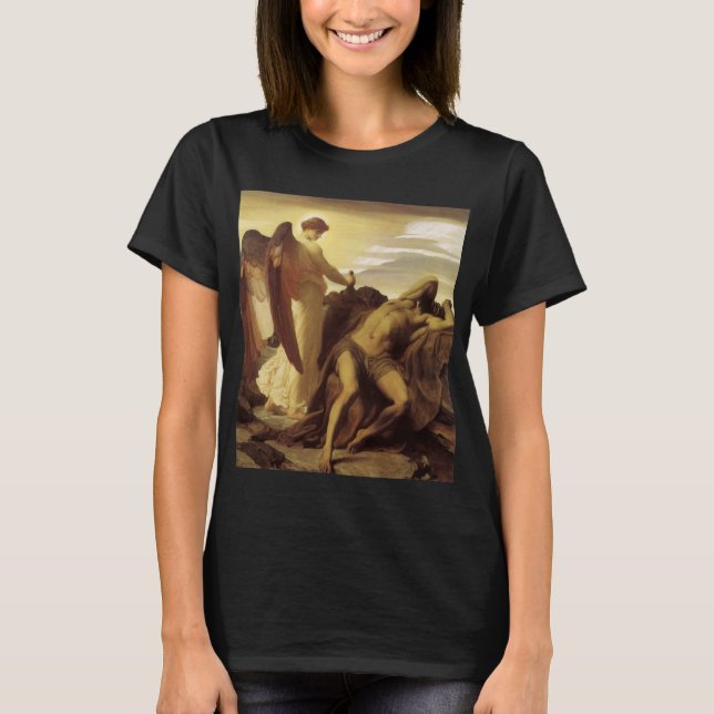 Camiseta Elijah en el Wilderness por Lord Frederic Leighton (Anverso)